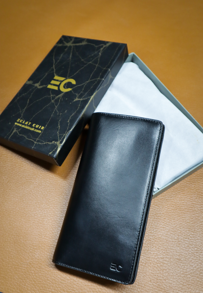M-491 Long Wallet – Black - Vegetable Tanned Leathe
